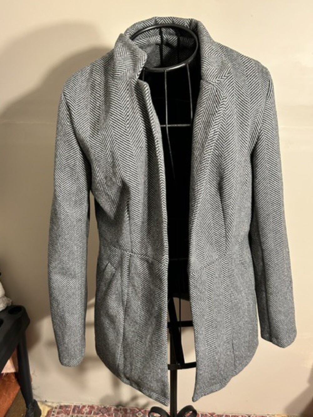size medium womens black gray  jacket coat casual dress career work wear